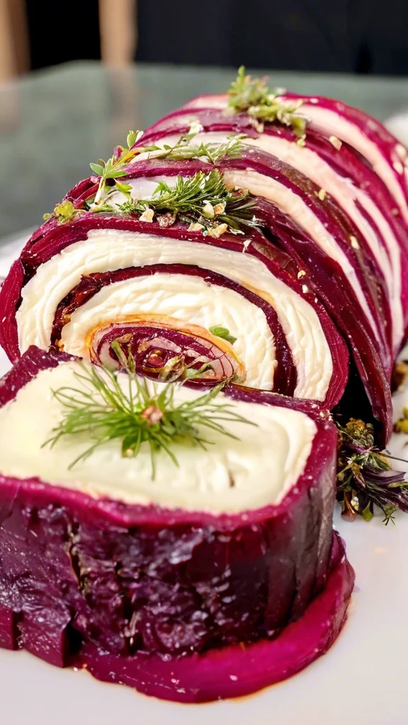 Step-by-step making Roasted Beet & Goat Cheese Log