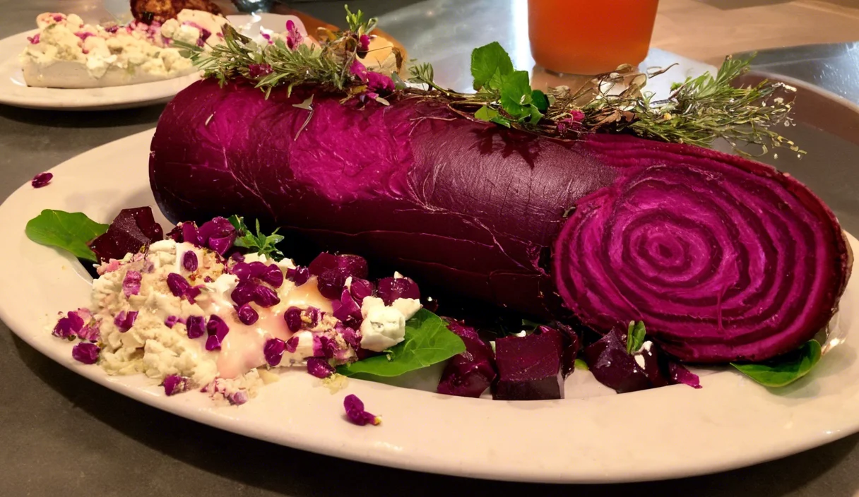 Roasted Beet & Goat Cheese Log