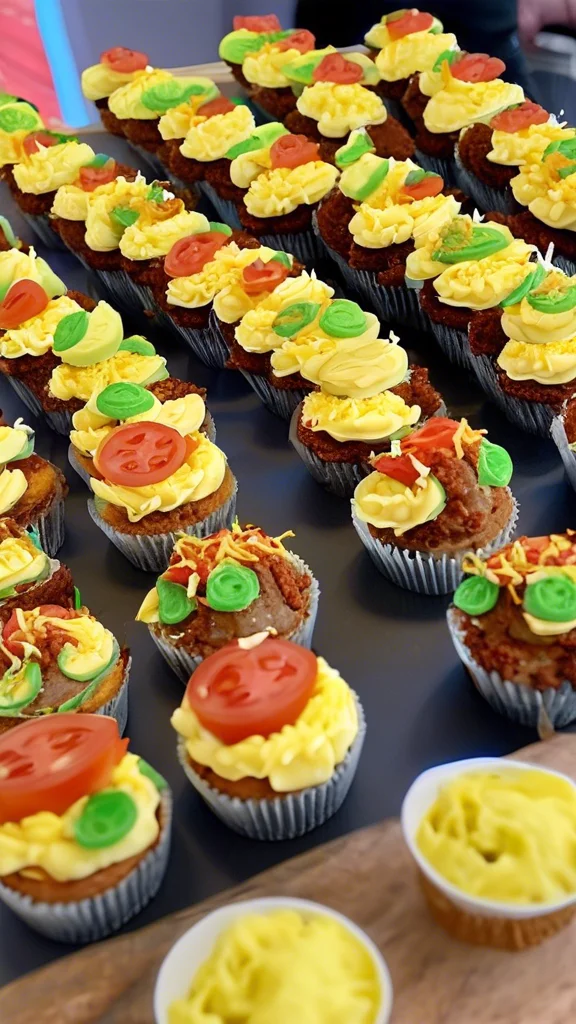 Step-by-step making Taco Cupcakes