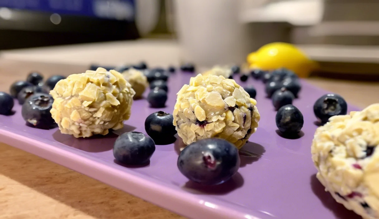 No-Bake Lemon Blueberry Protein Bites