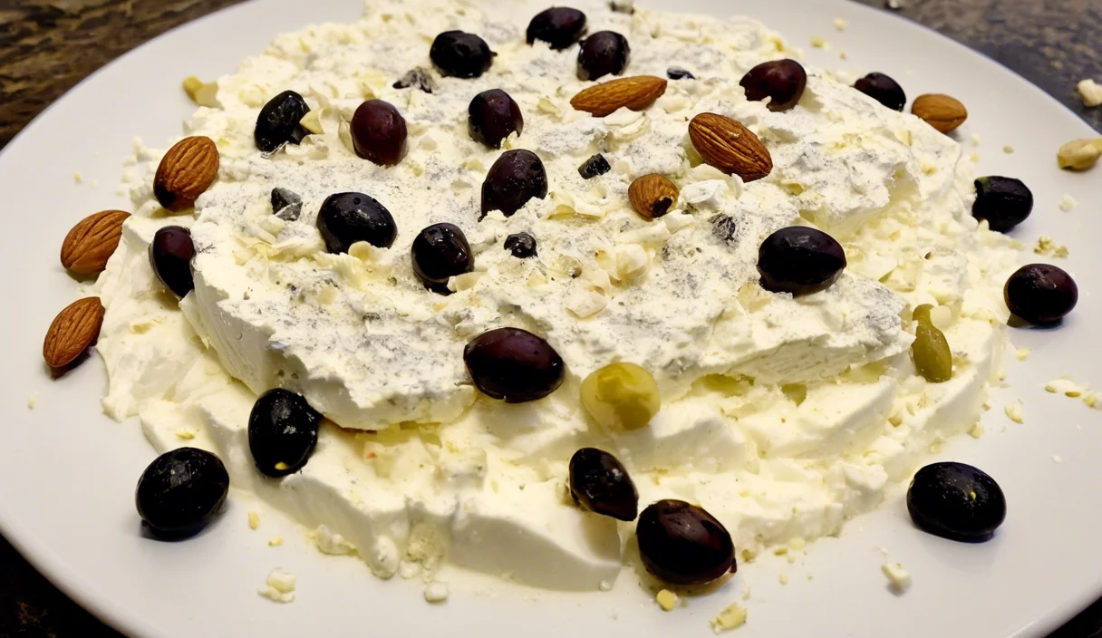 Ricotta With Crushed Olives, Almonds & Lemon