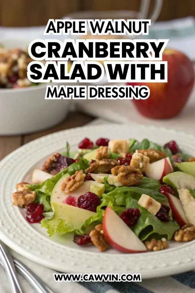 Apple Walnut Cranberry Salad with Maple Dressing