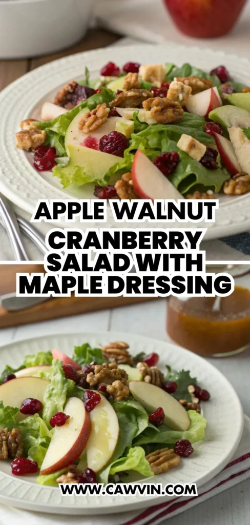 Apple Walnut Cranberry Salad with Maple Dressing