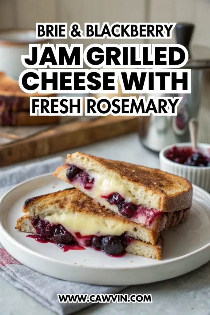 Brie & Blackberry Jam Grilled Cheese with Fresh Rosemary