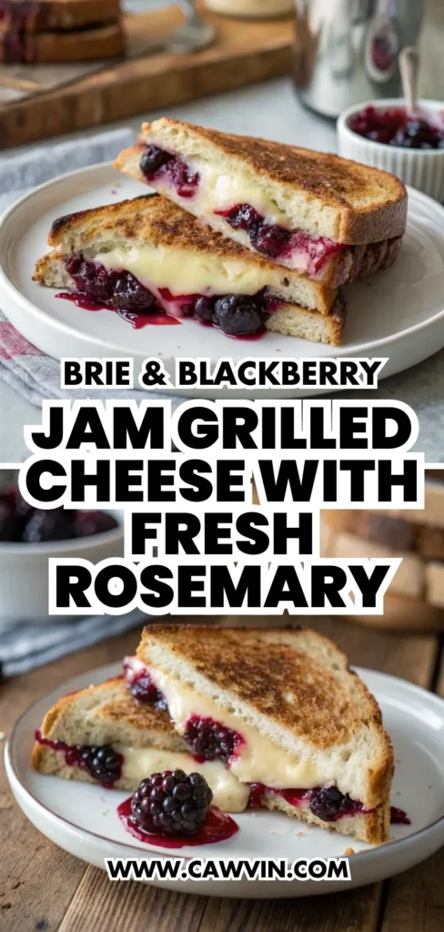 Brie & Blackberry Jam Grilled Cheese with Fresh Rosemary