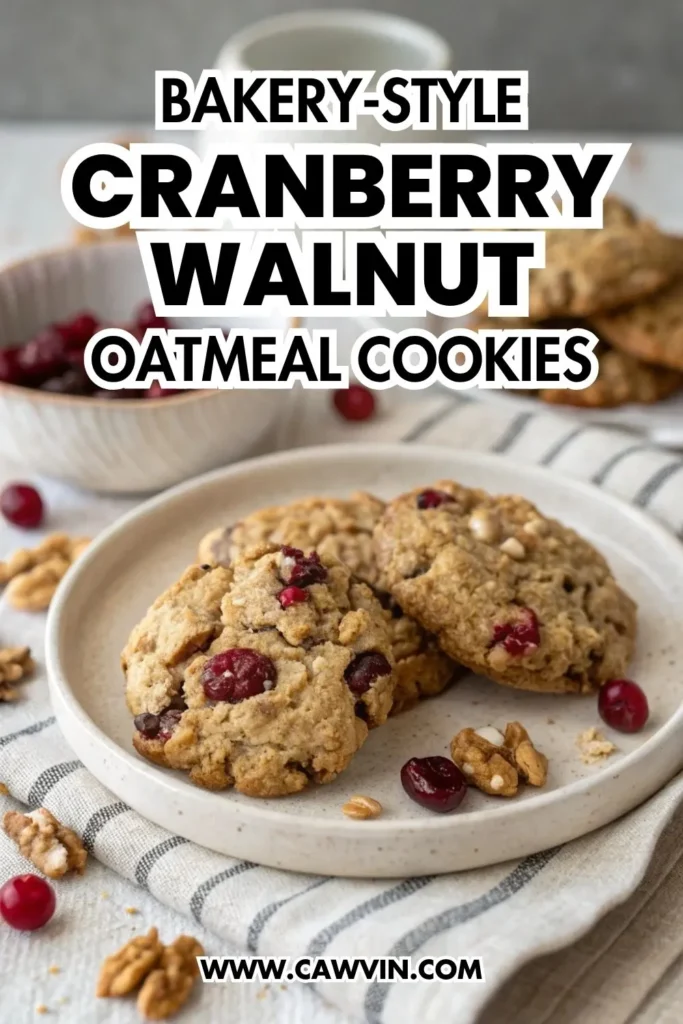 Bakery-Style Cranberry Walnut Oatmeal Cookies