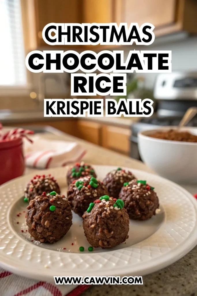 Christmas Chocolate Rice Krispie Balls
