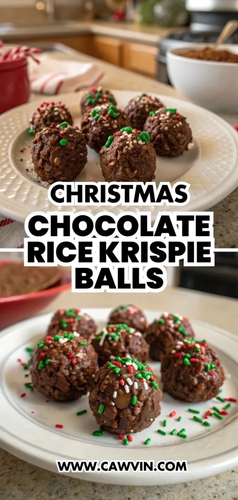 Christmas Chocolate Rice Krispie Balls