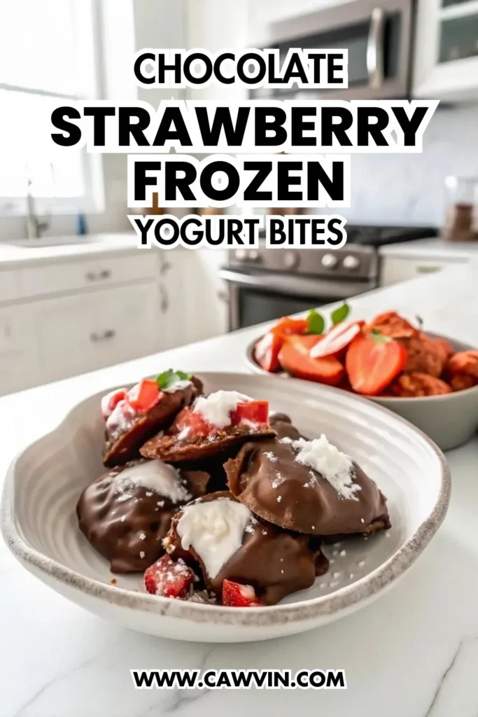 Chocolate Strawberry Frozen Yogurt Bites 1000x1500 1 - Easy Peasy Recipes