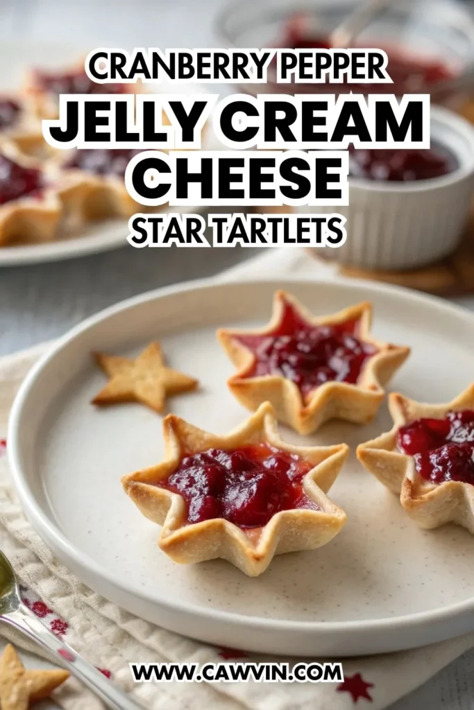 Cranberry Pepper Jelly Cream Cheese Star Tartlets 1000x1500