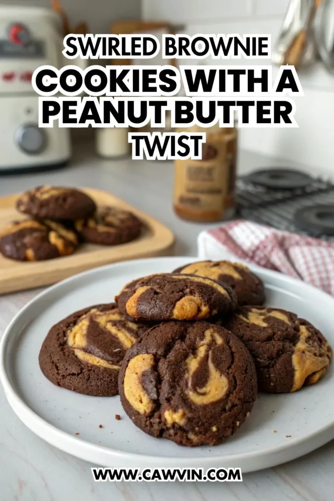 Swirled Brownie Cookies with a Peanut Butter Twist 1000x1500 1 - Easy Peasy Recipes