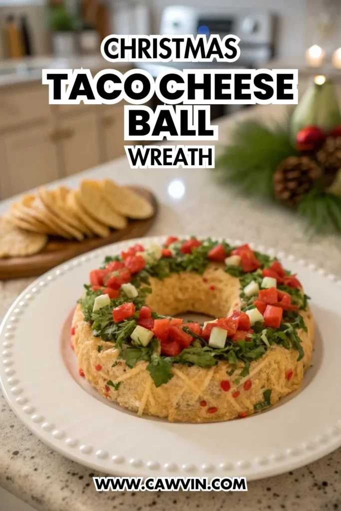 Christmas Taco Cheese Ball Wreath 1000x1500