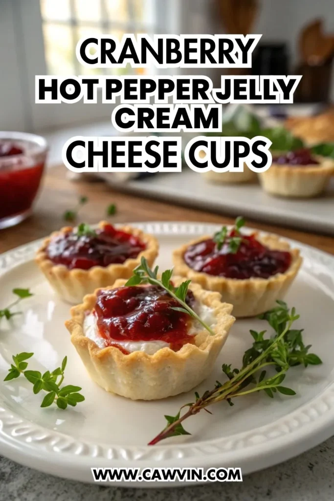 Cranberry Hot Pepper Jelly Cream Cheese Cups 1000x1500