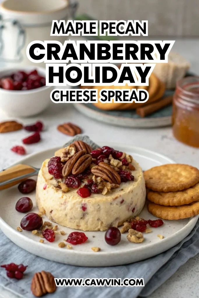 Maple Pecan Cranberry Holiday Cheese Spread 1000x1500