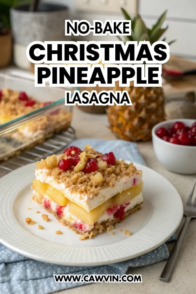 No-Bake Christmas Pineapple Lasagna 1000x1500