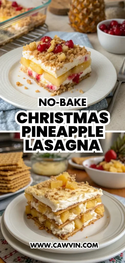 No-Bake Christmas Pineapple Lasagna 1000x2100