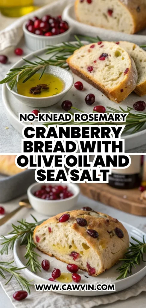 No-Knead Rosemary Cranberry Bread with Olive Oil and Sea Salt 1000x2100
