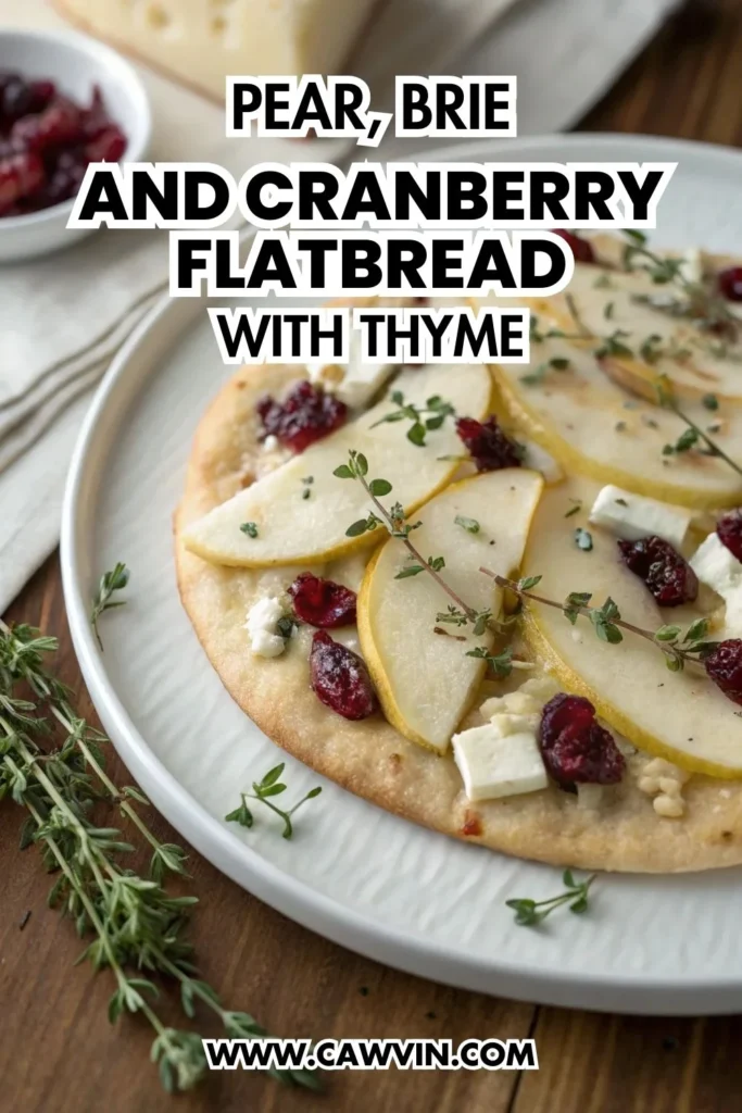 Pear, Brie, and Cranberry Flatbread with Thyme 1000x1500