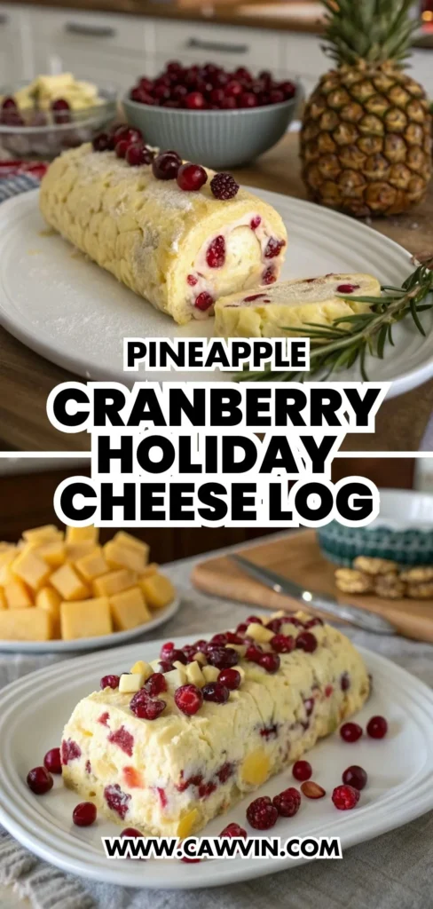 Pineapple Cranberry Holiday Cheese Log 1000x2100