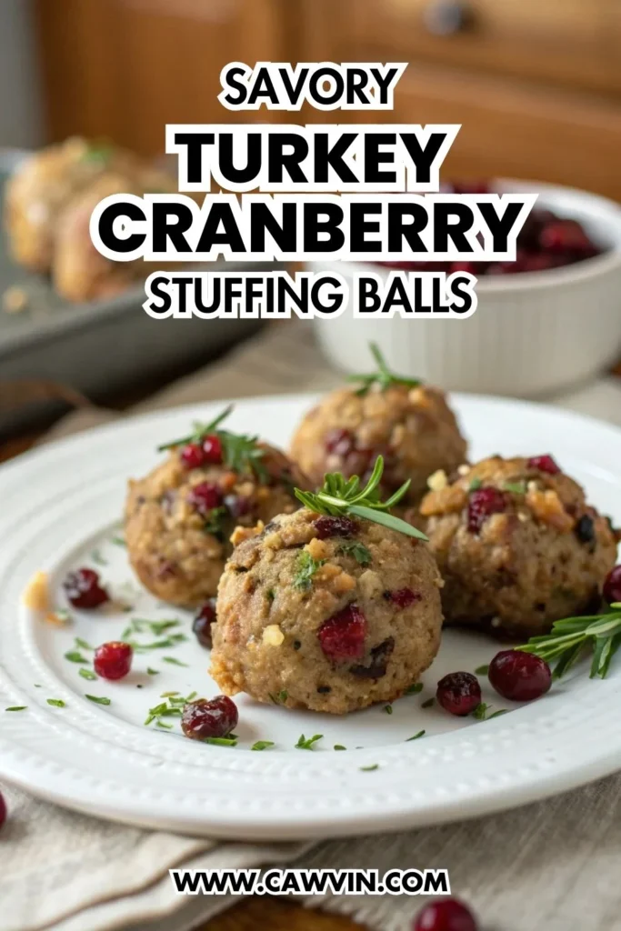 Savory Turkey Cranberry Stuffing Balls 1000x1500
