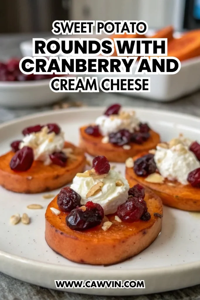 Sweet Potato Rounds with Cranberry and Cream Cheese 1000x1500