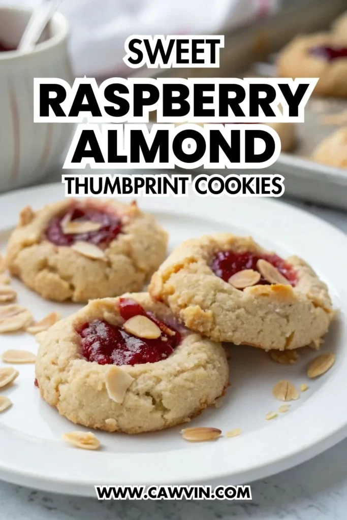 Sweet Raspberry Almond Thumbprint Cookies 1000x1500