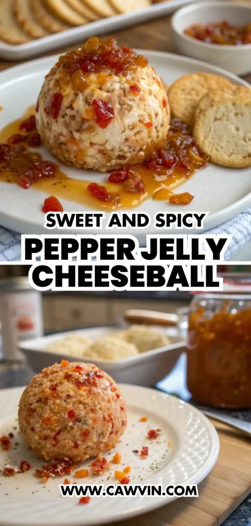 Sweet and Spicy Pepper Jelly Cheeseball 1000x2100