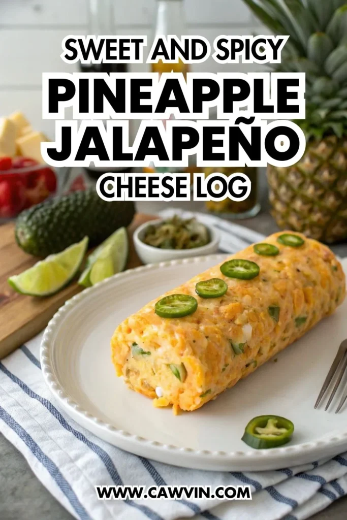 Sweet and Spicy Pineapple Jalapeño Cheese Log 1000x1500