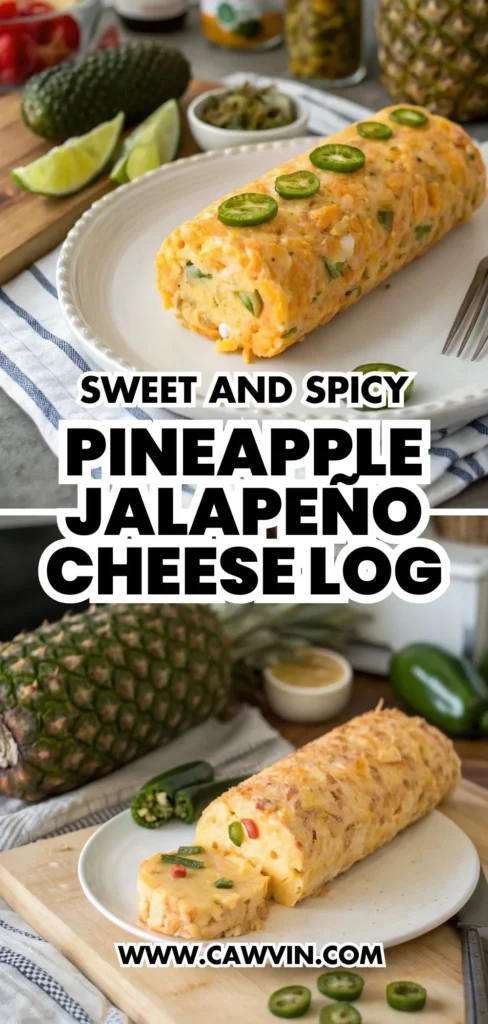 Sweet and Spicy Pineapple Jalapeño Cheese Log 1000x2100