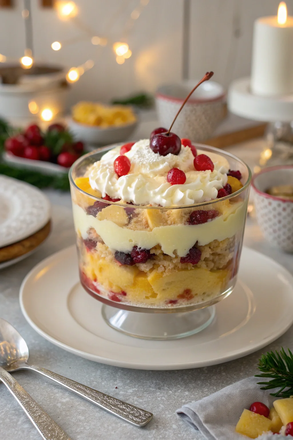 A delicious plate of Christmas Trifle Dessert