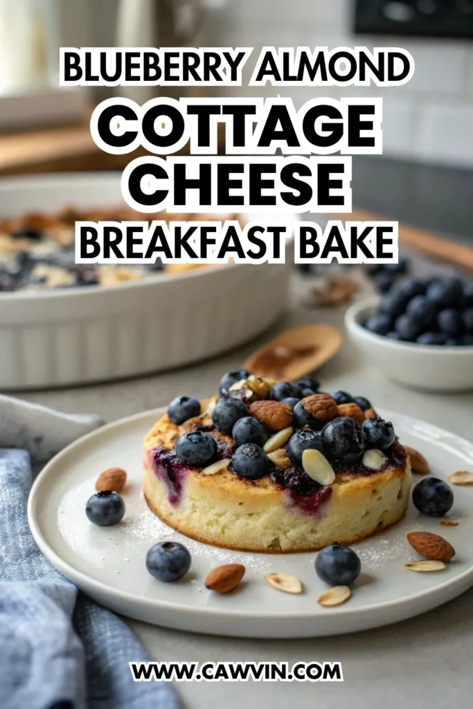 Blueberry Almond Cottage Cheese Breakfast Bake
