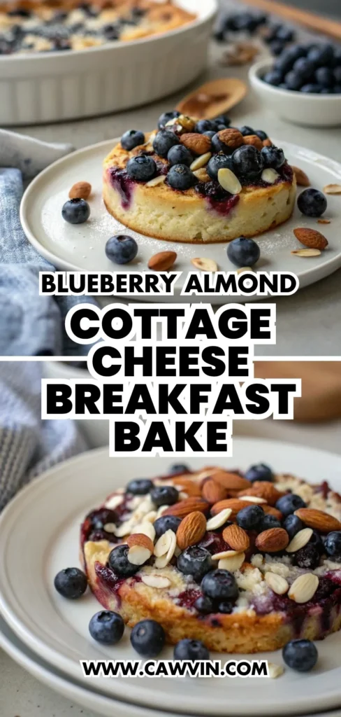 Blueberry Almond Cottage Cheese Breakfast Bake