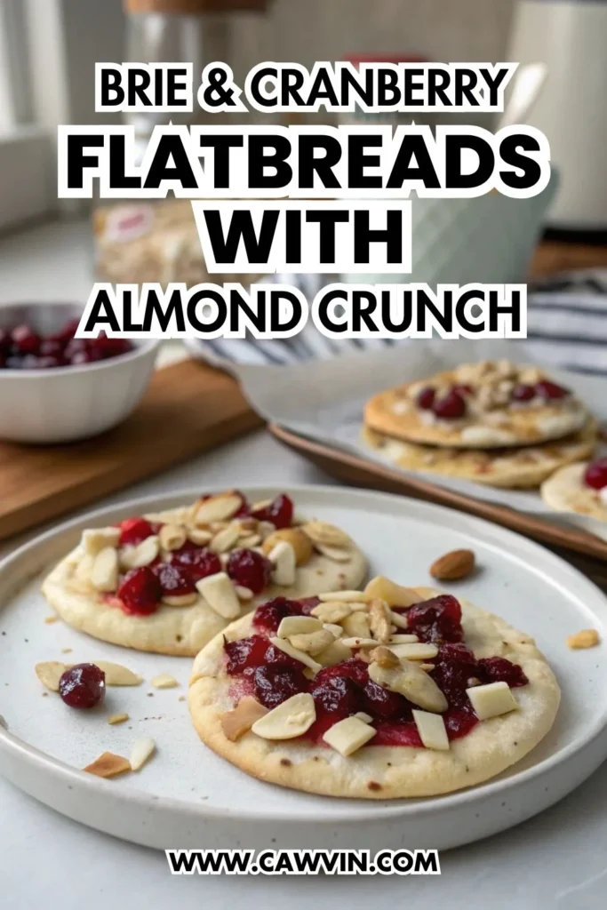 Brie & Cranberry Flatbreads with Almond Crunch