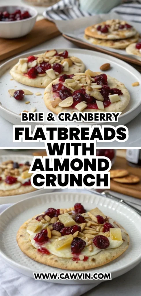 Brie & Cranberry Flatbreads with Almond Crunch