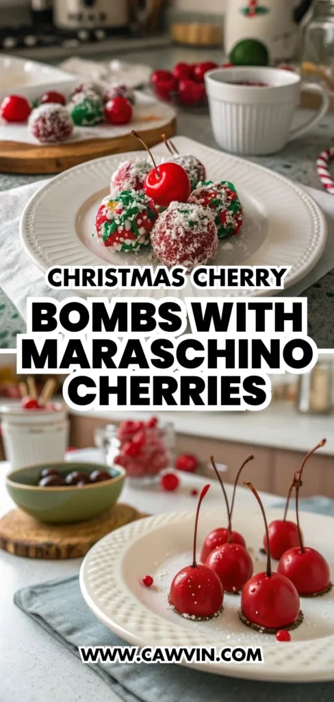 Christmas Cherry Bombs with Maraschino Cherries