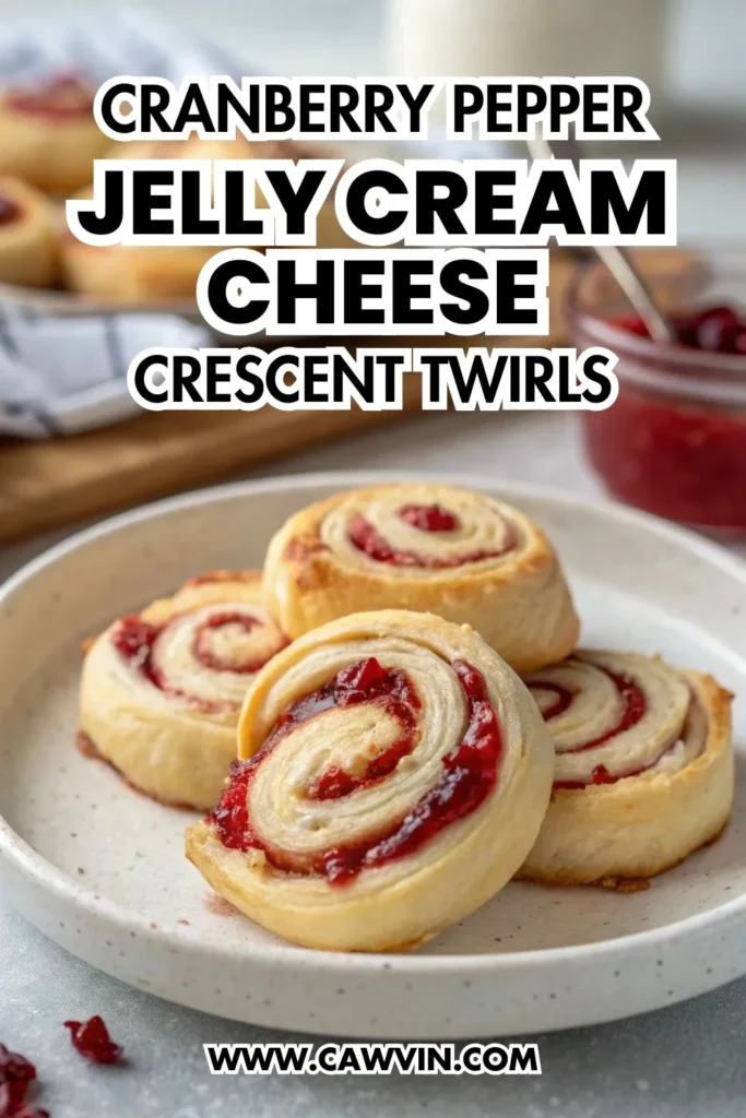 Cranberry Pepper Jelly Cream Cheese Crescent Twirls