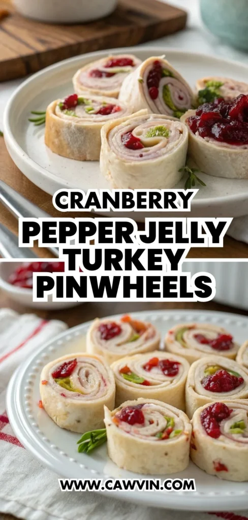 Cranberry Pepper Jelly Turkey Pinwheels
