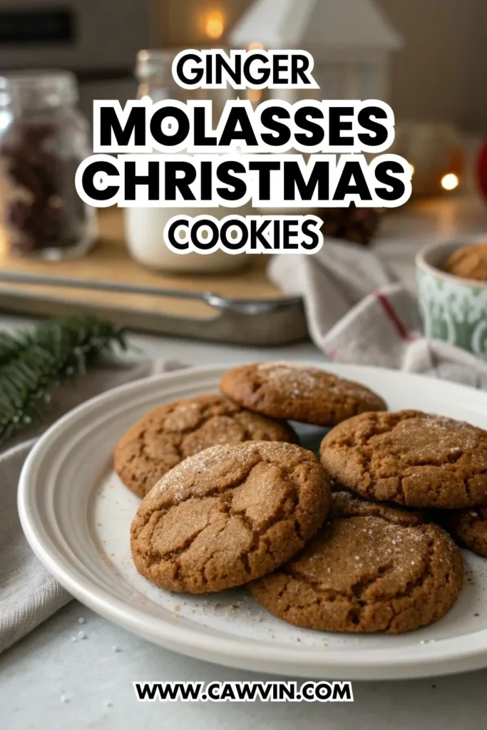 Ginger Molasses Christmas Cookies 1000x1500