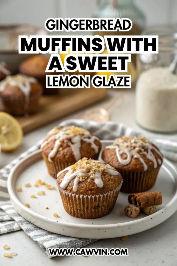 Gingerbread Muffins With a Sweet Lemon Glaze 1000x1500