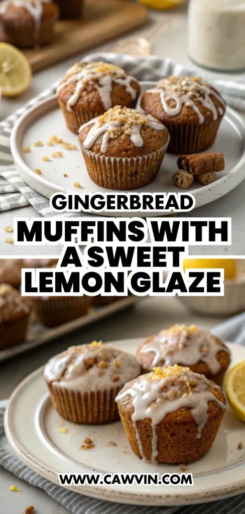 Gingerbread Muffins With a Sweet Lemon Glaze 1000x2100