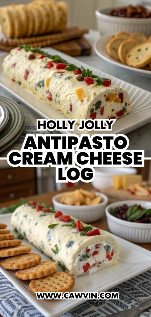 Holly Jolly Antipasto Cream Cheese Log 1000x2100