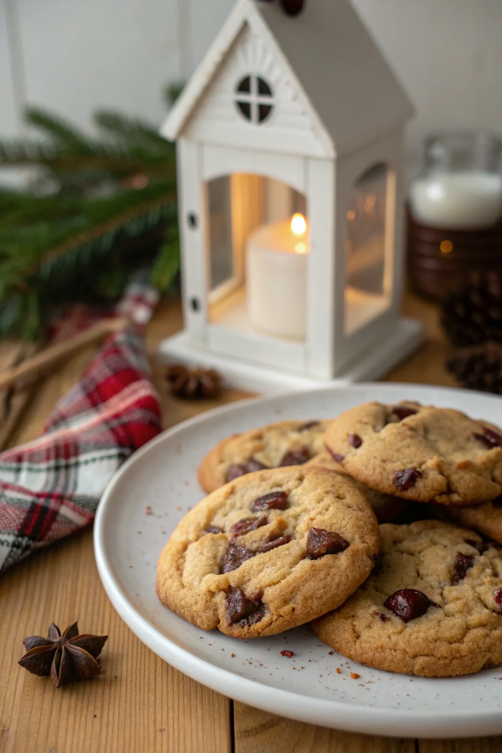 A delicious plate of Christmas Chocolate Chip Cookies