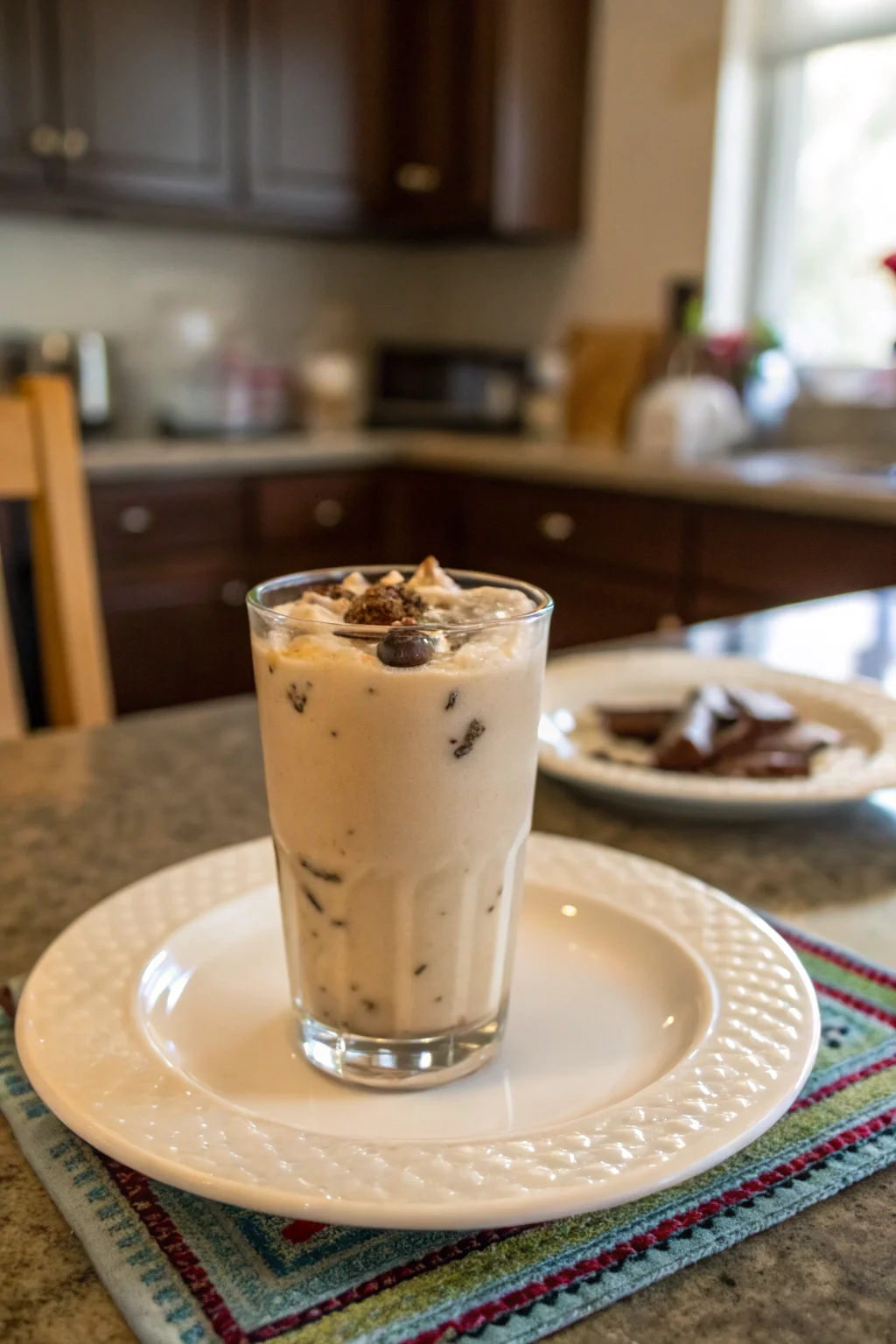 A delicious plate of Dirty Snowman Baileys Ice Cream Cocktail