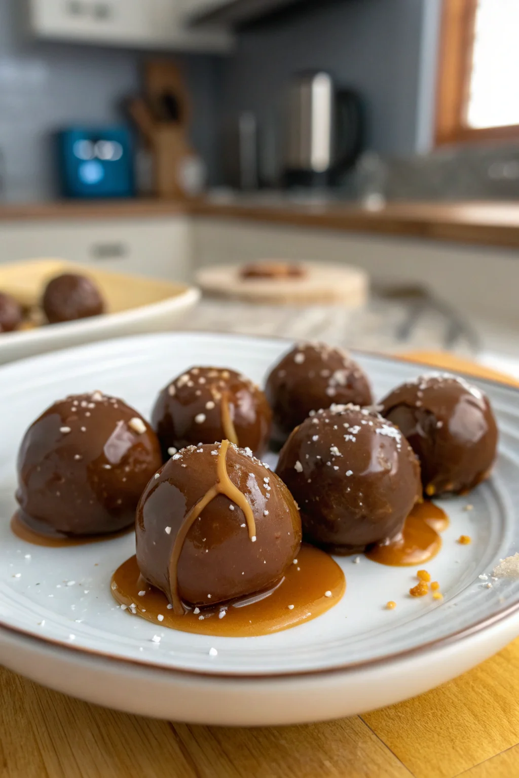 A delicious plate of Salted Caramel Truffles