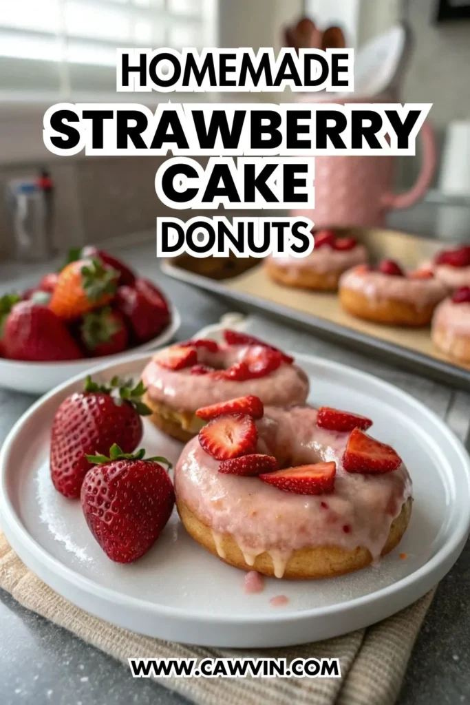 Strawberry Cake Donuts 1000x1500 1 - Easy Peasy Recipes