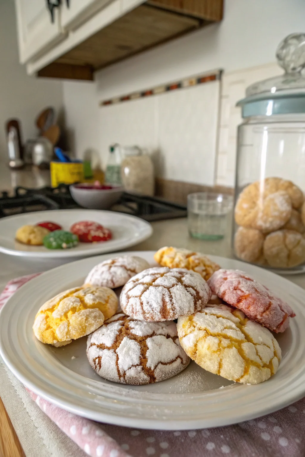 A delicious plate of Cake Mix Crinkle Cookies