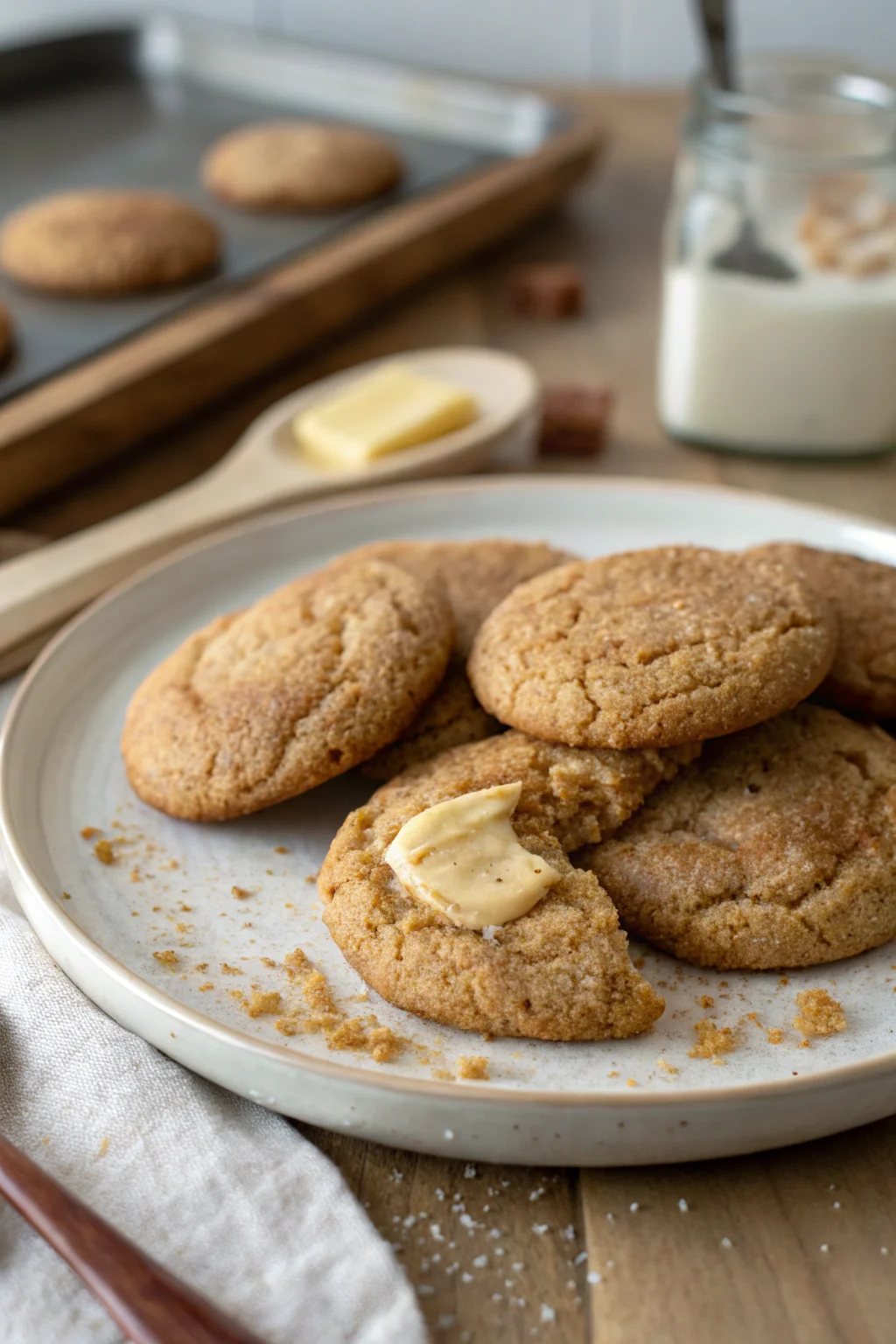 A delicious plate of Brown Sugar Cinnamon Butter Cookies