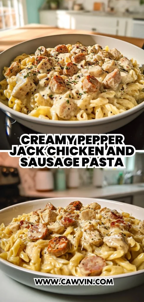 Creamy Pepper Jack Chicken and Sausage Pasta 2 1 - Easy Peasy Recipes