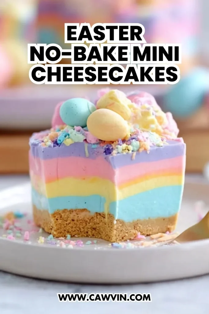 Easter No Bake Mini Cheesecakes - Easy Peasy Recipes