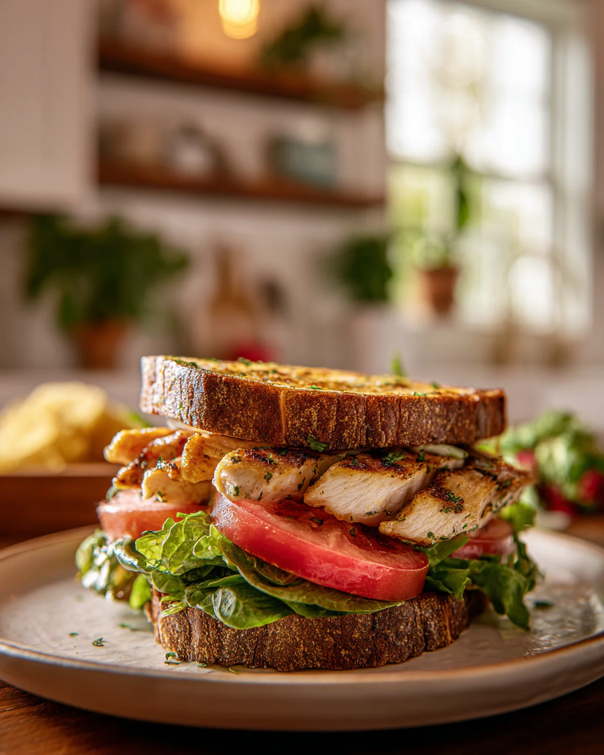 Garlic Butter, Lettuce, Tomato and Grilled Chicken Sandwich - Image 4